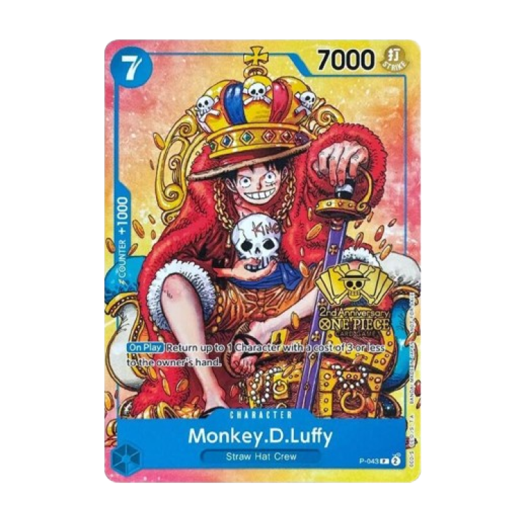 Monkey.D.Luffy (2nd Anniversary Stamped Promo) - One Piece Promotion Cards (OP-PR) Monkey.D.Luffy (2nd Anniversary Stamped Promo) - One Piece Promotion Cards (OP-PR)